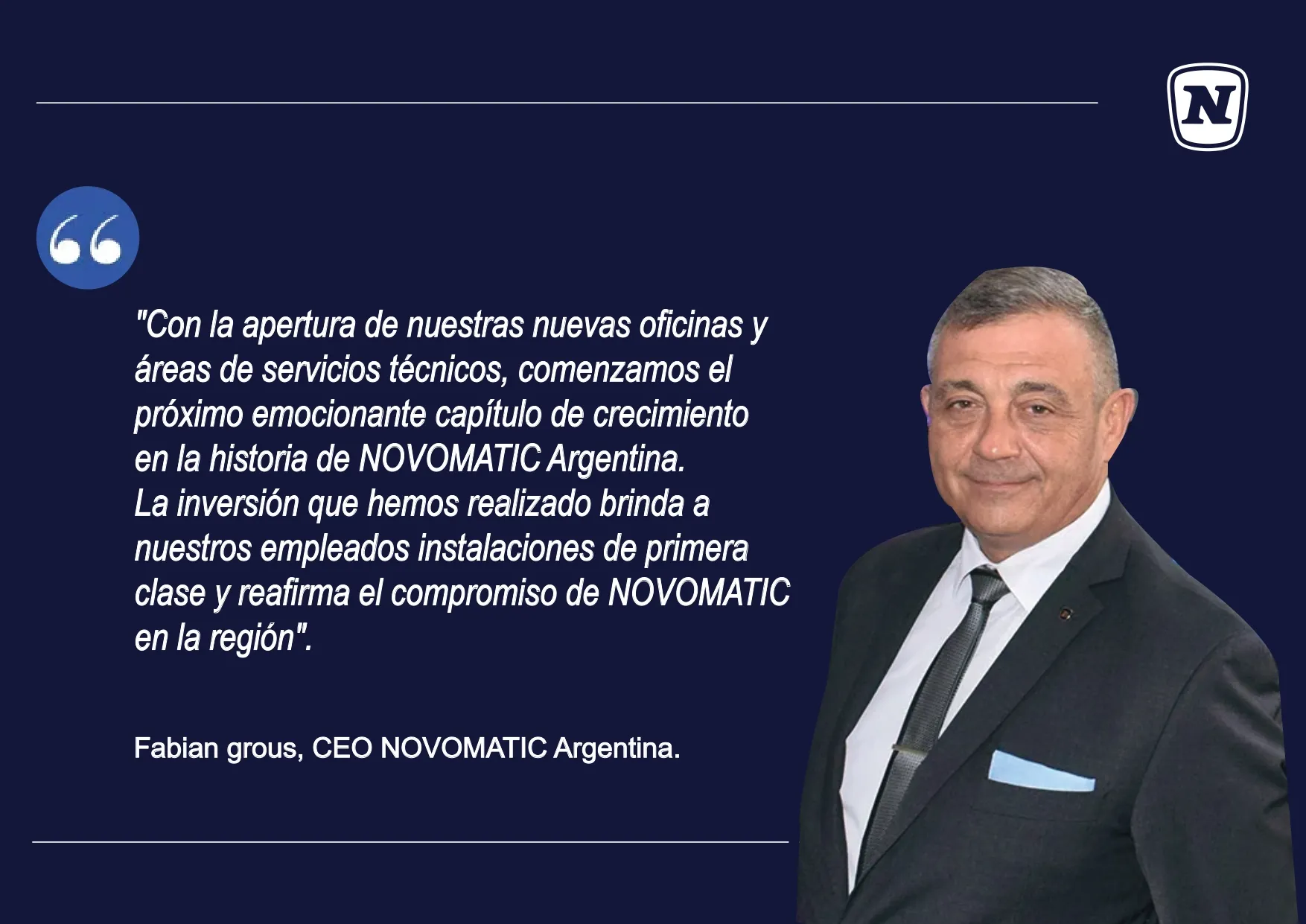 NOVOMATIC adquiere un centro de operaciones en Argentina
